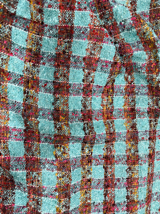 Tela tweed Minicuadros, detalle de la caída del tejido - Arte con Telas