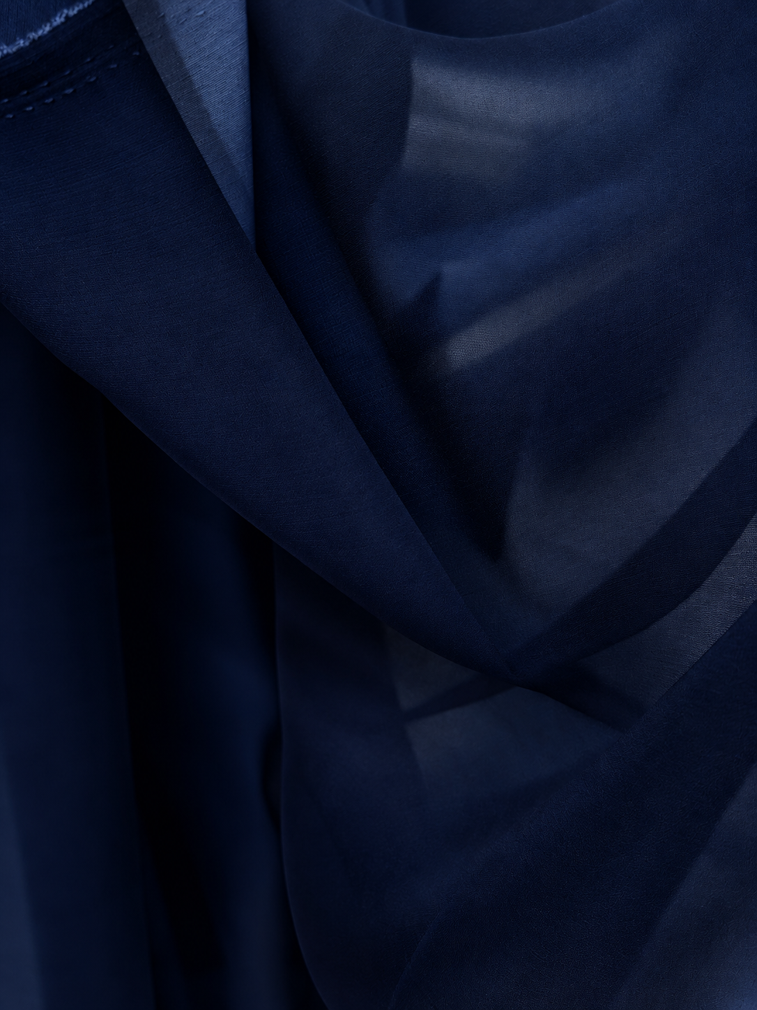 Azul Marino Organza Seda