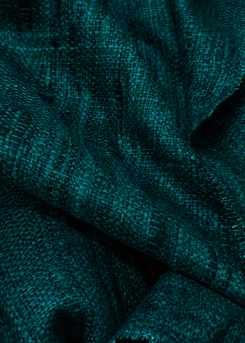 Volumen y textura de la seda rustica color petroleo