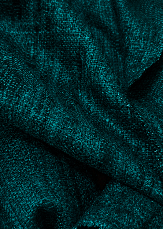 Volumen y textura de la seda rustica color petroleo