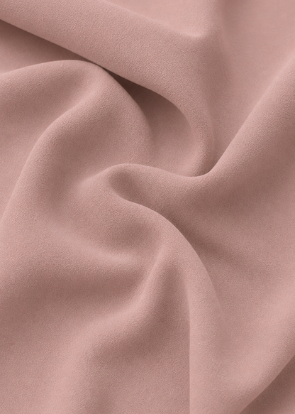 Crepe mate rosa palo pliegues 