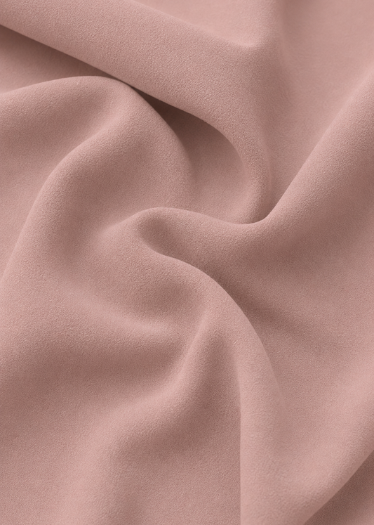 Crepe mate rosa palo pliegues 