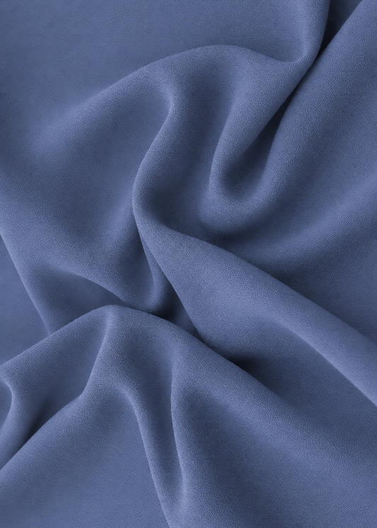 Color azul lavanda tejido crepe mate