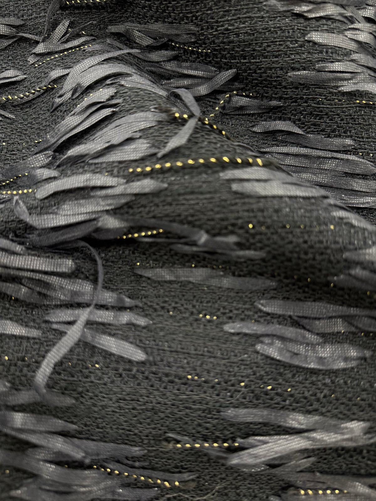 Tela tweed negro desflecado - Arte con Telas