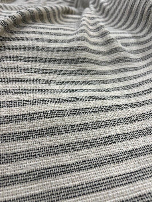 Detalle de las rayas de la tela rústica de algodón