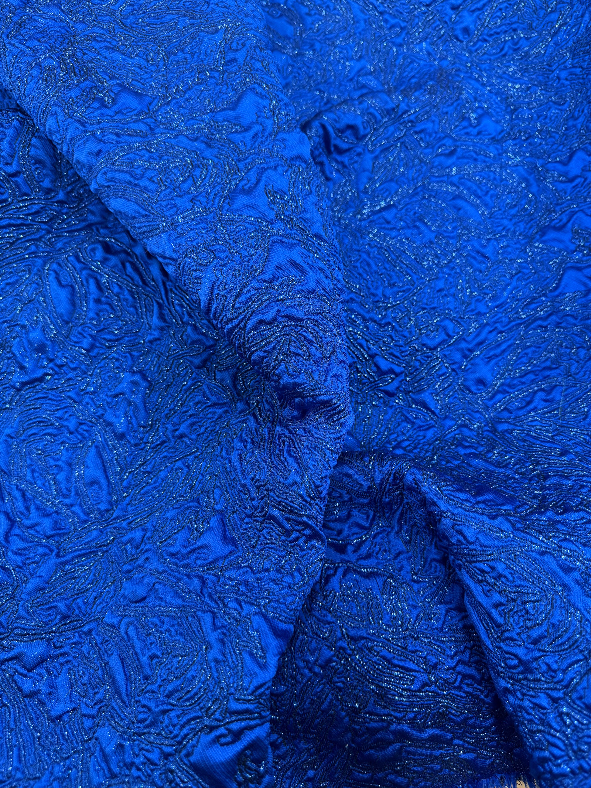 Tela brocado italiano de estrellas azul Klein - Arte con Telas