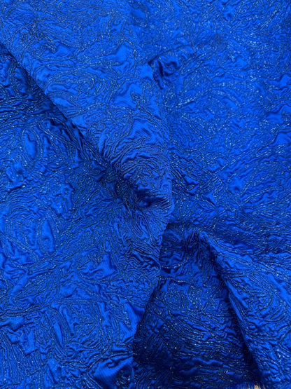 Tela brocado italiano de estrellas azul Klein - Arte con Telas
