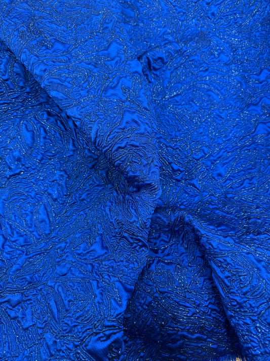 Tela brocado italiano de estrellas azul Klein - Arte con Telas