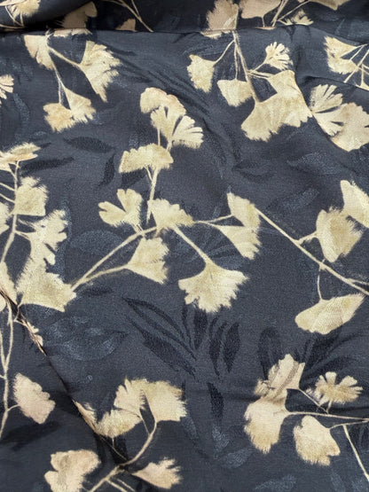 Tela viscosa con flores doradas de noche - Arte con Telas
