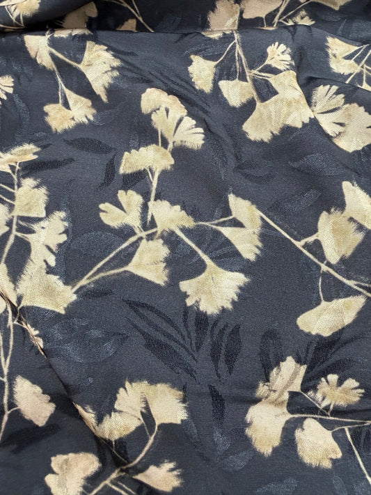 Tela viscosa con flores doradas de noche - Arte con Telas