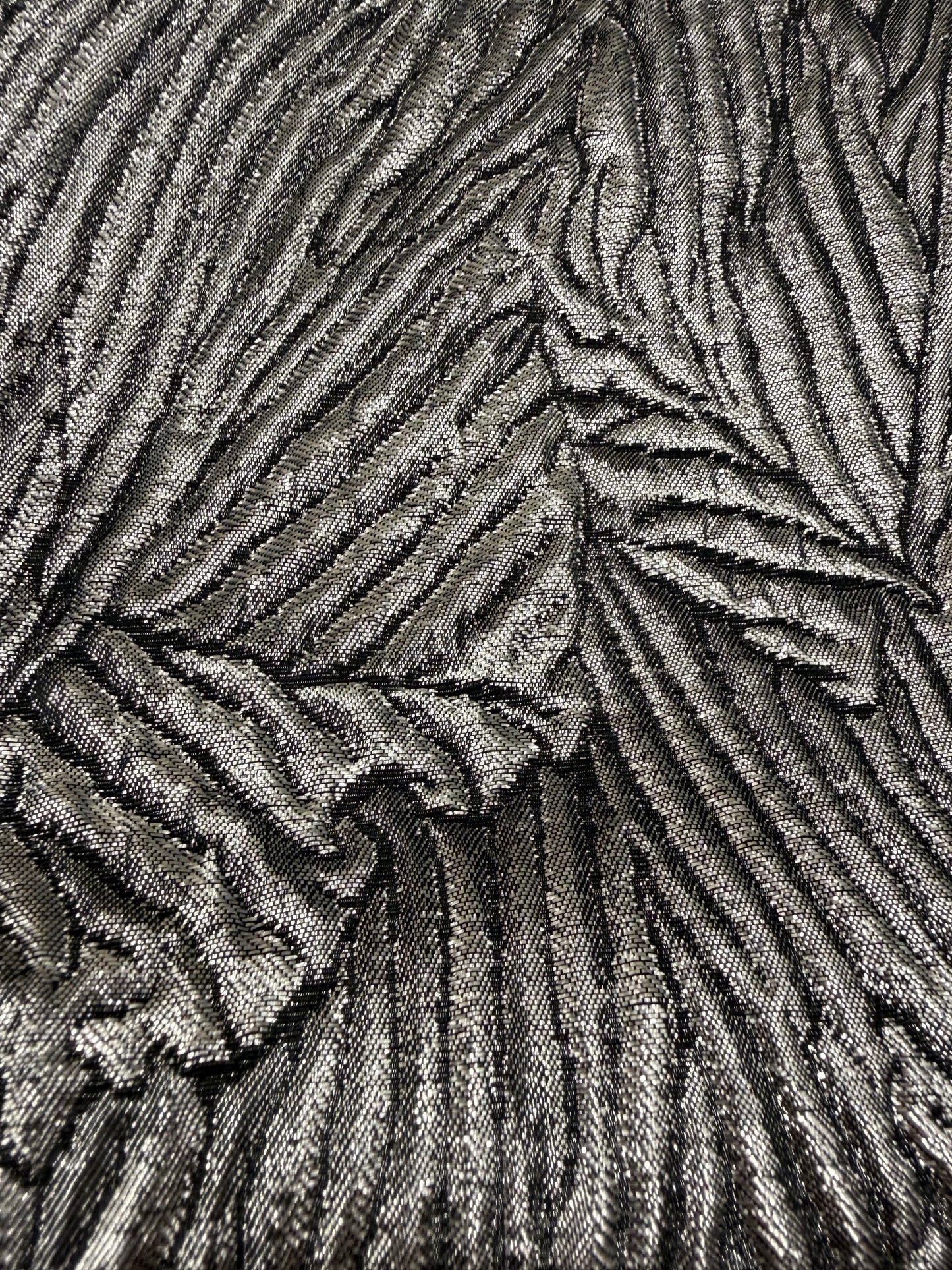 Tela jacquard metalizado color plata - Arte con Telas