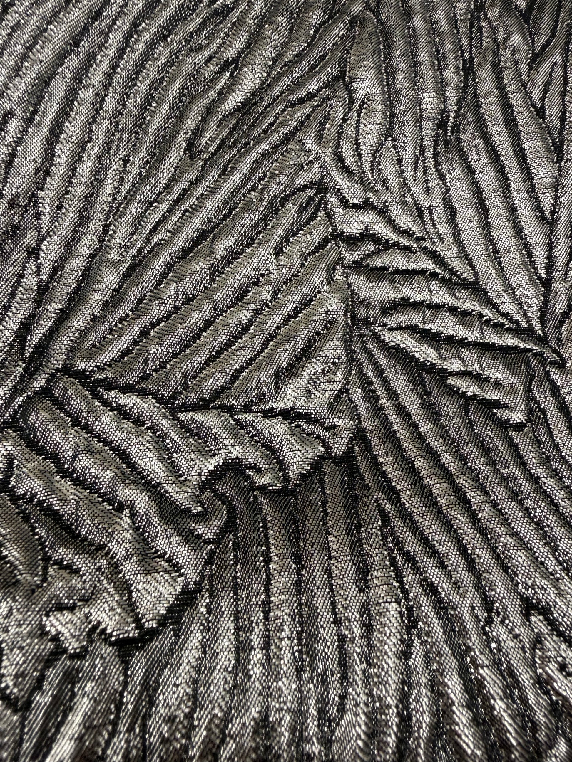 Tela jacquard metalizado color plata - Arte con Telas
