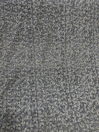 TUL BORDADO CIRCULO AMARILLO GRIS