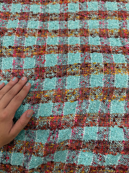 Tela tweed Minicuadros, vista de los hilos multicolor del tejido - Arte con Telas