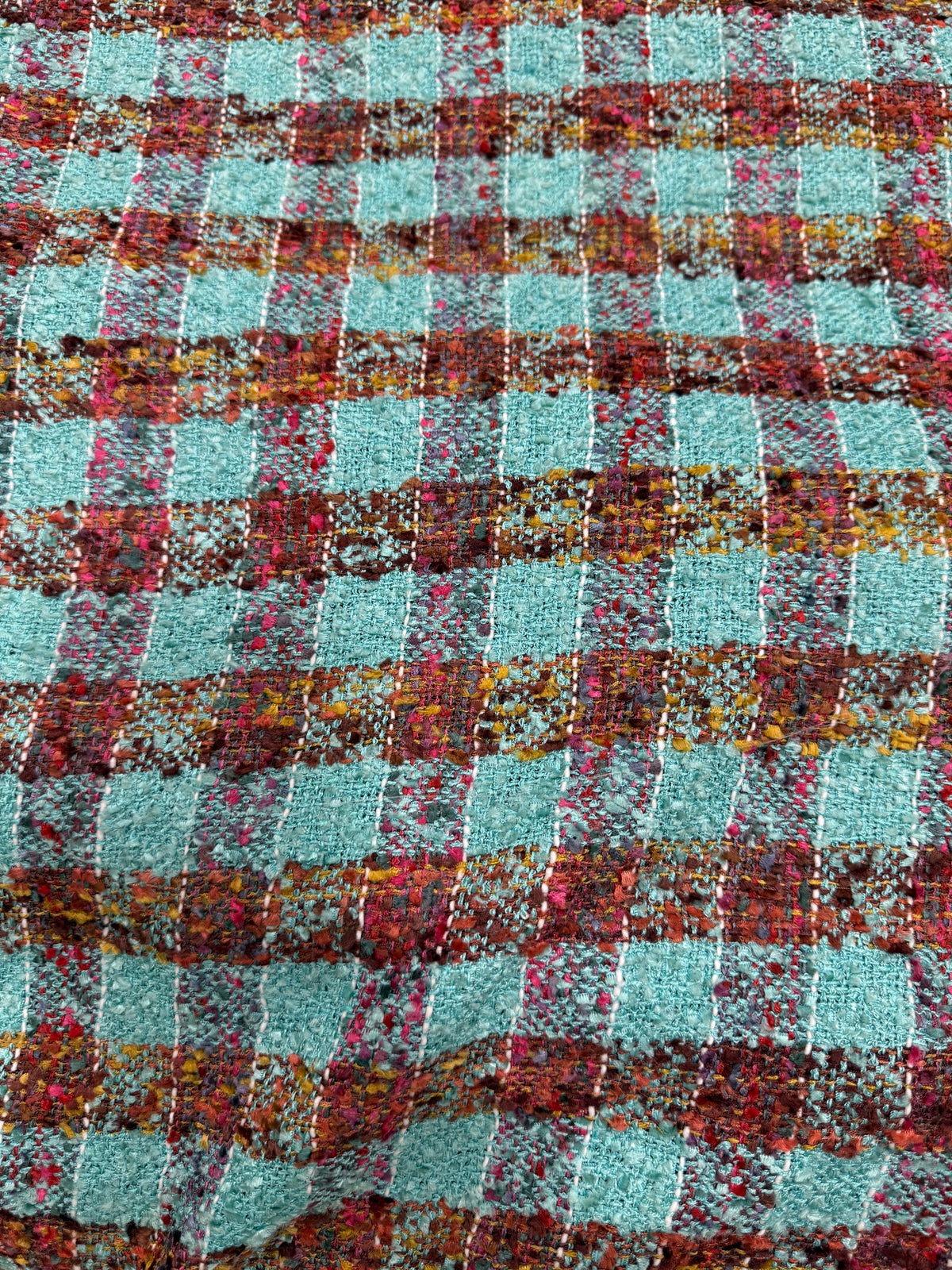 Tela tweed Minicuadros, primer plano del cuadro y la textura - Arte con Telas
