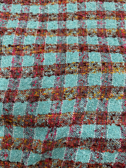 Tela tweed Minicuadros, primer plano del cuadro y la textura - Arte con Telas