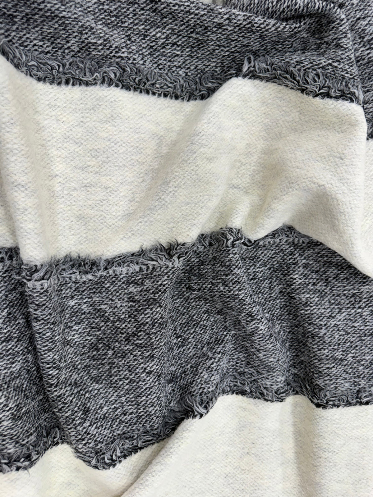Tela de paño Abrigo Rayas en gris marengo y crudo - Arte con Telas