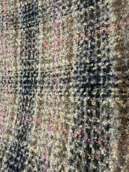 Tela de abrigo marrón y rosa, primer plano de la textura - Arte con Telas