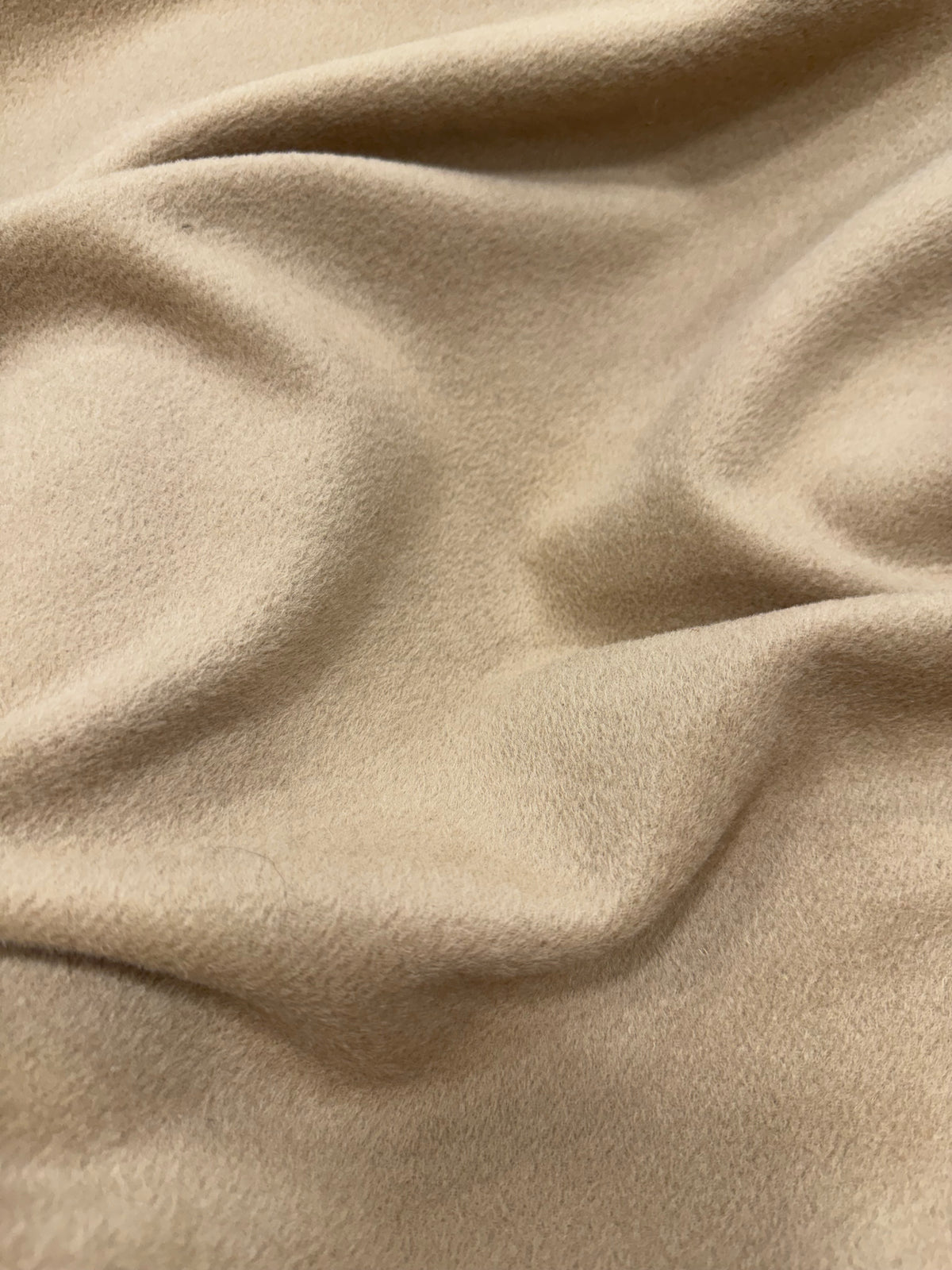 Paño de lana camel sarga - primer plano de la textura - Arte con Telas