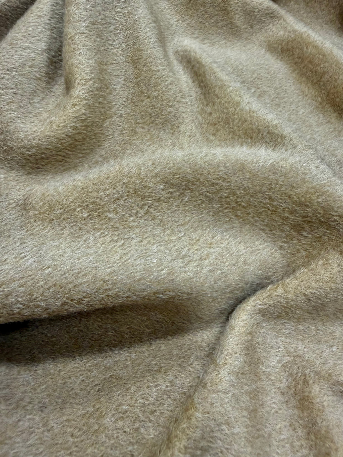 Paño de lana camel con pelo - primer plano de la textura - Arte con Telas