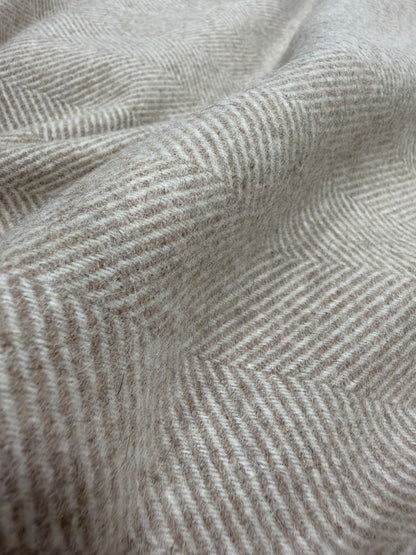 Tela de lana espiga color beige claro para abrigo - Arte con Telas