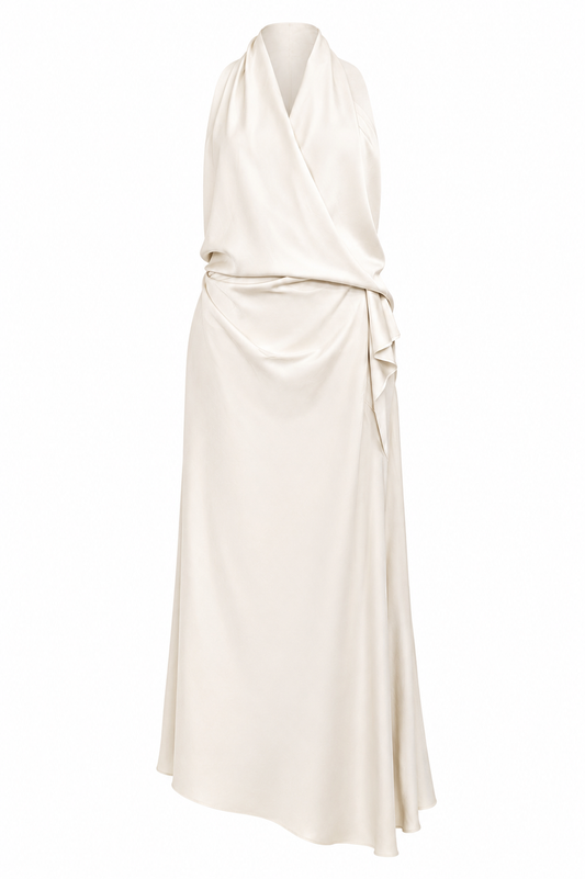 Crepe saten reciclado blanco roto 