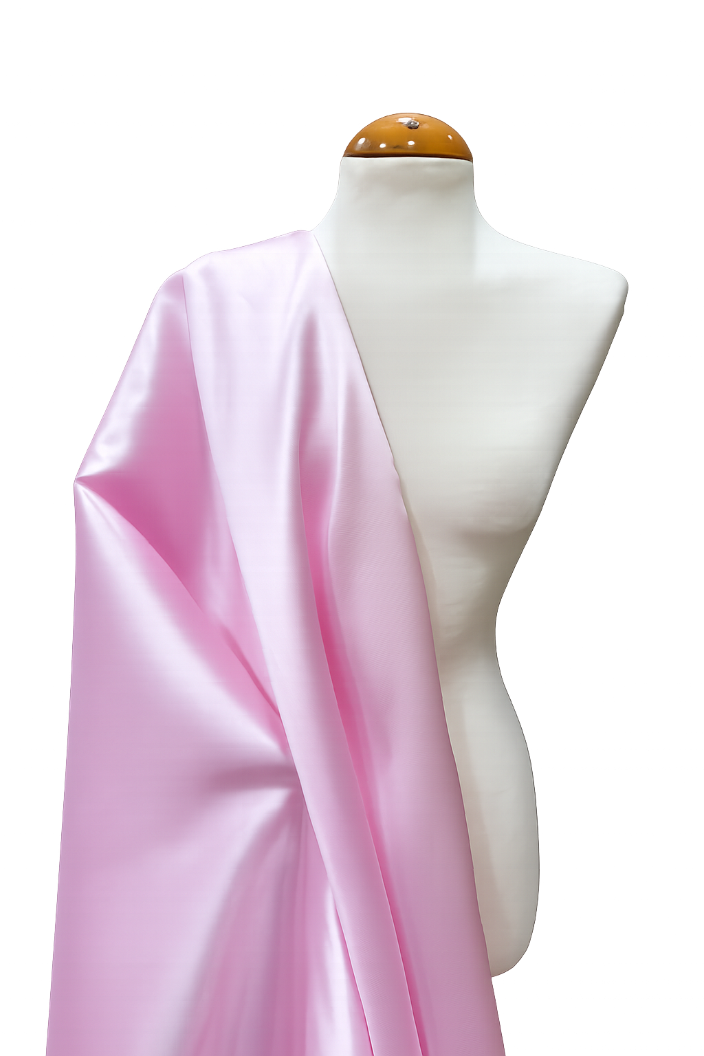 Rosa Perla Mikado Liso - en maniquí