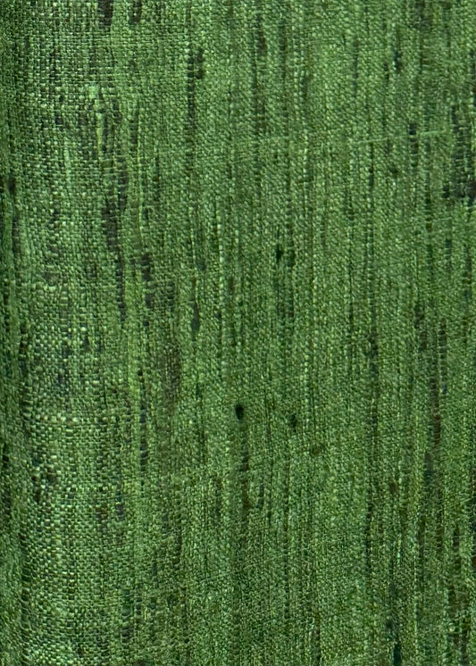 Verde musgo tela seda rústica 