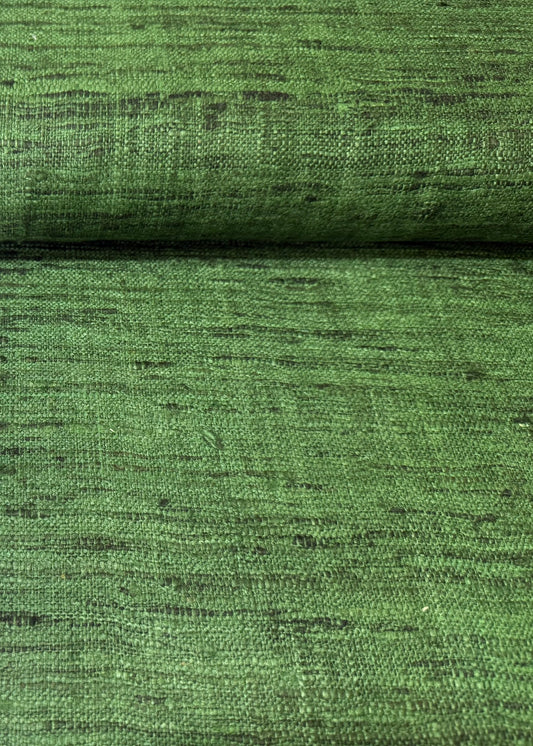 Tejido seda rústica verde musgo 