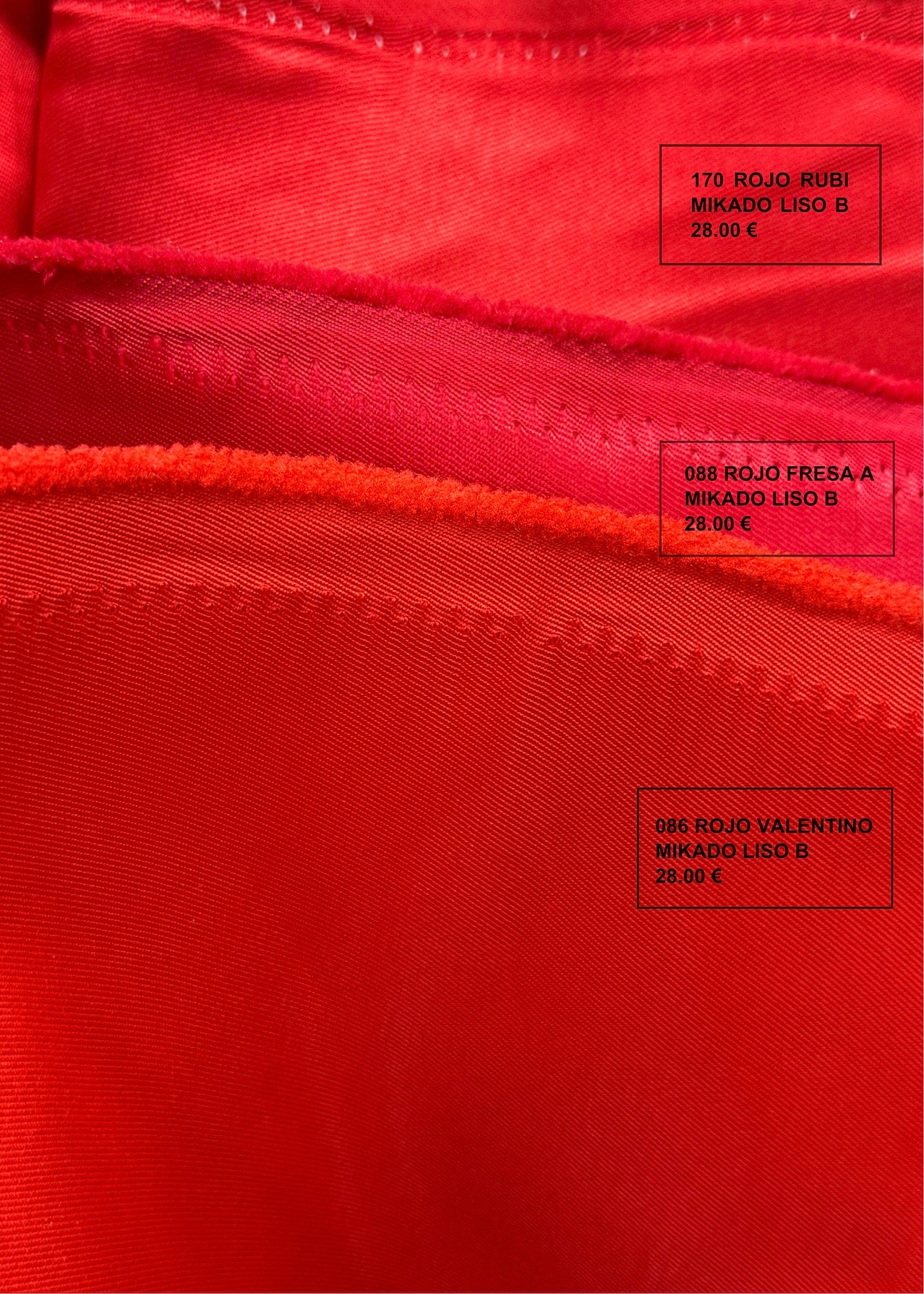 rojo fresa, rubi, Valentino mikado liso