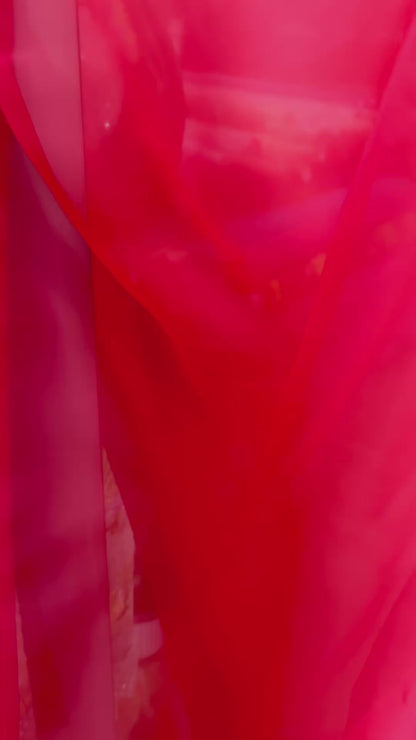 ROJO ORGANZA SEDA