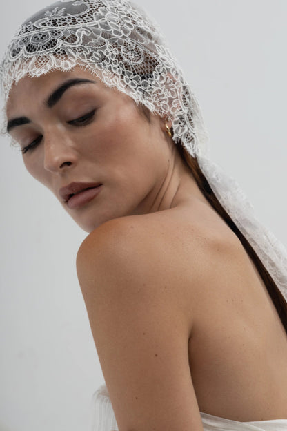 Rebrode Floral Pequeño - blanco - encaje novia