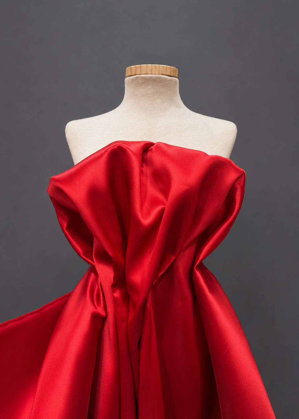 caida rojo fresa mikado liso